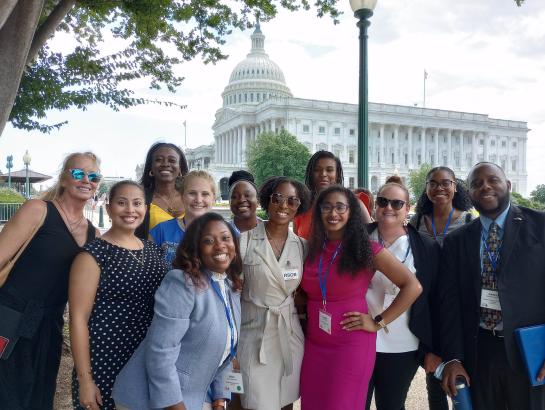 Group of 2022 Special Education Legislative Summit participants in front of the US Capital building